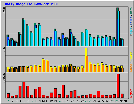 Daily usage for November 2020