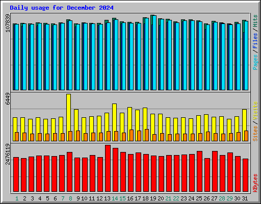 Daily usage for December 2024