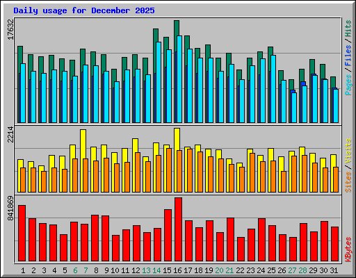 Daily usage for December 2025