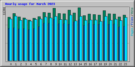 Hourly usage for March 2023