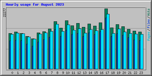 Hourly usage for August 2023