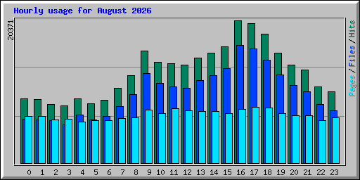 Hourly usage for August 2026